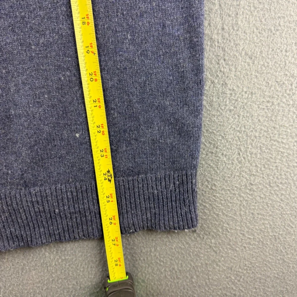 J. Crew Sweater Men's M Blue Merino Wool Alpaca Blend Slim Elbow Patch Crewneck